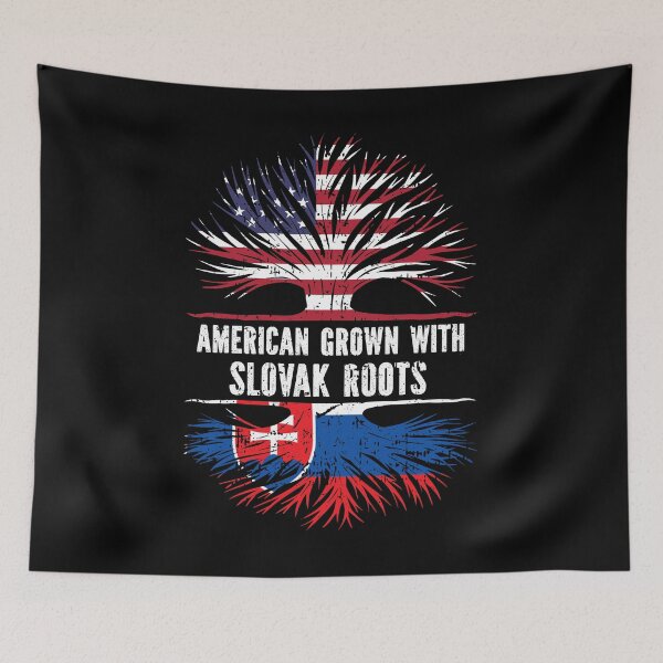 Item preview, American Grown with Slovak Roots USA Flag designed and sold by CosmoKitsch.