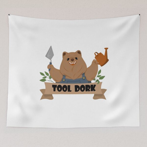 Item preview, Tool Dork Bear Gardener In Denim Overalls designed and sold by dragonmotor7.