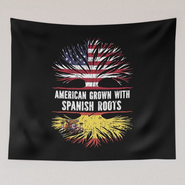 Item preview, American Grown with Spanish Roots USA Flag designed and sold by CosmoKitsch.