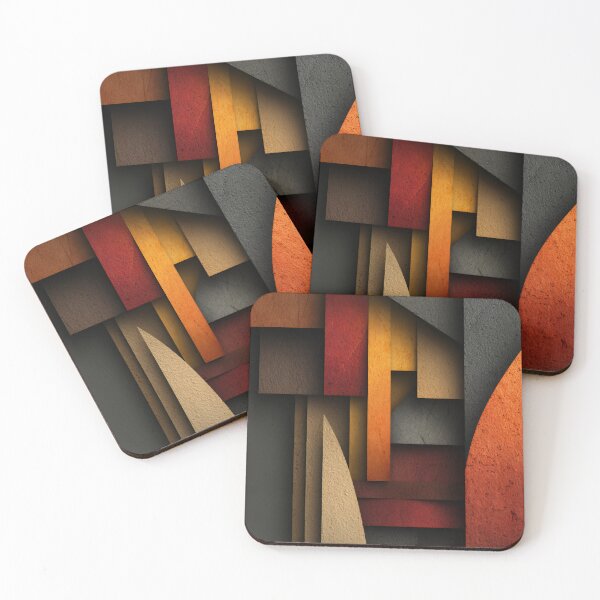 Item preview, Modern Geometric Abstract Layers in Warm Earth Tones - Textured 3D Composition designed and sold by EK-World.