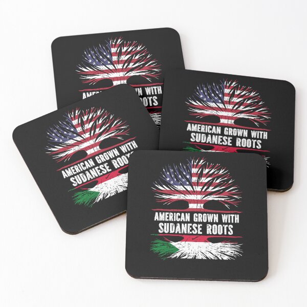 Item preview, American Grown with Sudanese Roots USA Flag designed and sold by CosmoKitsch.