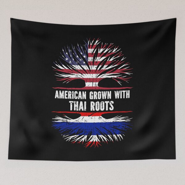 Item preview, American Grown with Thai Roots USA Flag designed and sold by CosmoKitsch.