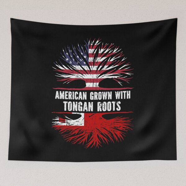 Item preview, American Grown with Tongan Roots USA Flag designed and sold by CosmoKitsch.