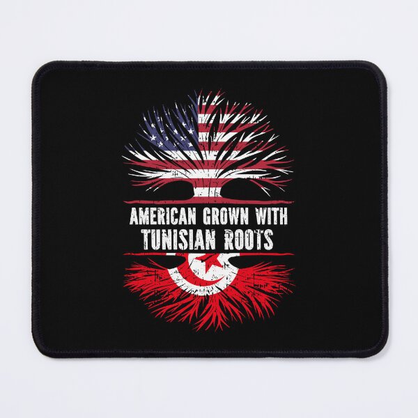Item preview, American Grown with Tunisian Roots USA Flag designed and sold by CosmoKitsch.