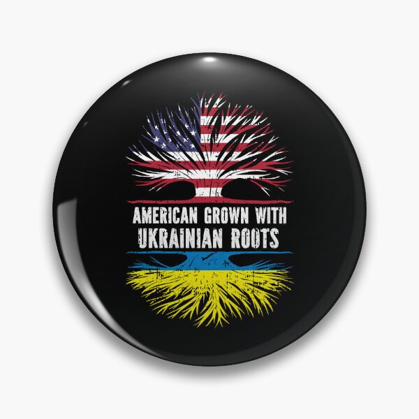 Item preview, American Grown with Ukrainian Roots USA Flag designed and sold by CosmoKitsch.