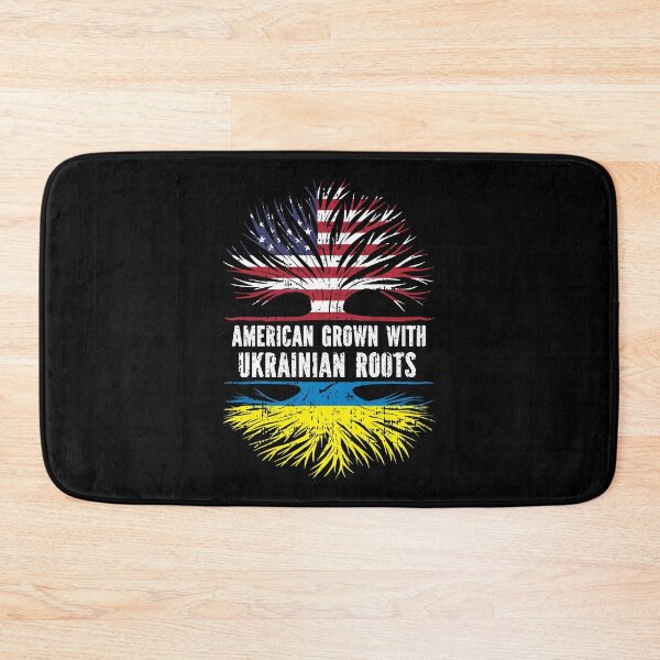 Item preview, American Grown with Ukrainian Roots USA Flag designed and sold by CosmoKitsch.