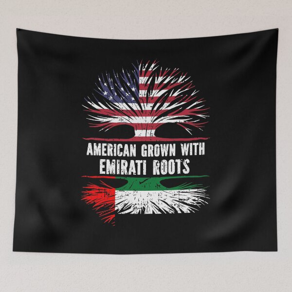 Item preview, American Grown with Emirati Roots USA Flag designed and sold by CosmoKitsch.