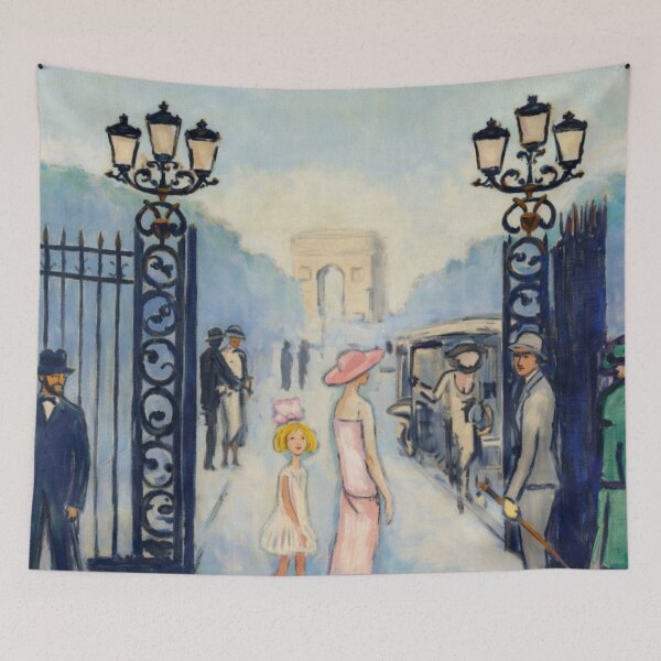 Item preview, La Porte Dauphine - Impressionist Paris Painting Mother Child Street Art Lovers designed and sold by RickE.