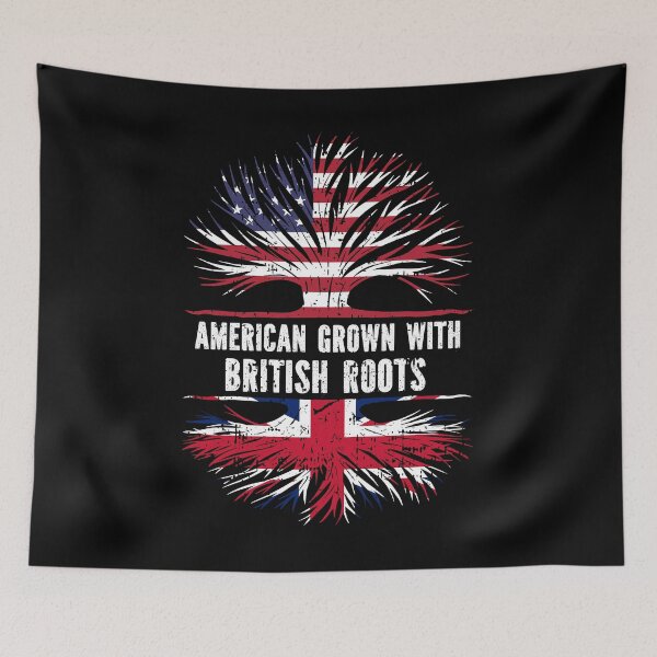 Item preview, American Grown with British Roots USA Flag designed and sold by CosmoKitsch.
