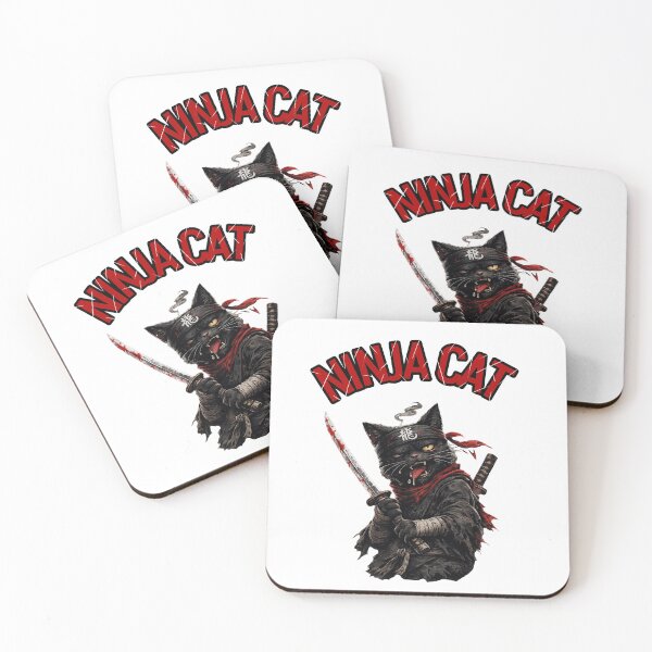 Item preview, Ninja Cat Samurai Warrior – Japanese Style Cat Design designed and sold by BlackCat Vibe.