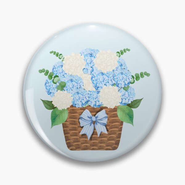 Item preview, Blue and White Hydrangeas in Wicker Basket designed and sold by Coastal Joy.