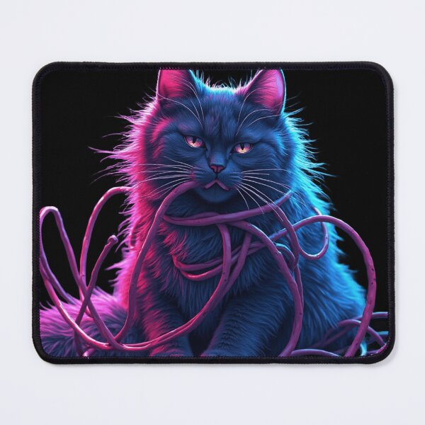 Item preview, Server Room Chaos Feral Cat Tangled Wires Cyberpunk designed and sold by Retro Mood Co.