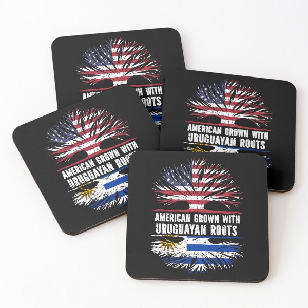 Item preview, American Grown with Uruguayan Roots USA Flag designed and sold by CosmoKitsch.