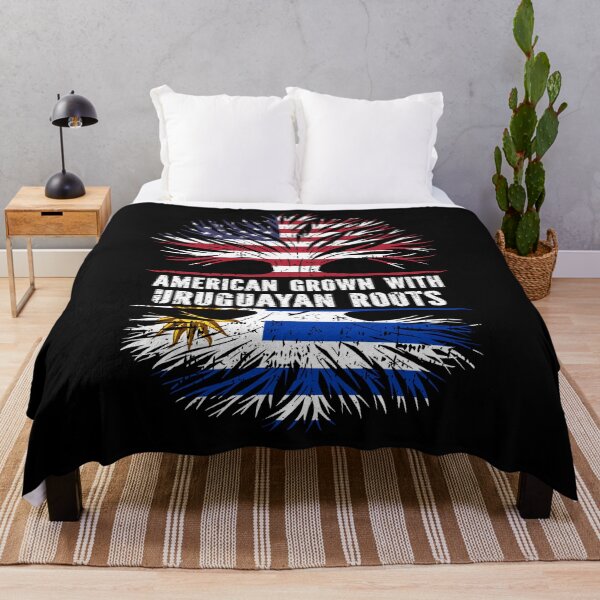 Item preview, American Grown with Uruguayan Roots USA Flag designed and sold by CosmoKitsch.