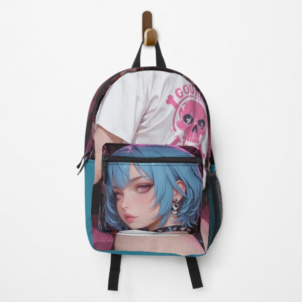 Item preview, Pink Skull & Gun Bar – Anime Punk Girl Art Print designed and sold by Planet Utoppia.