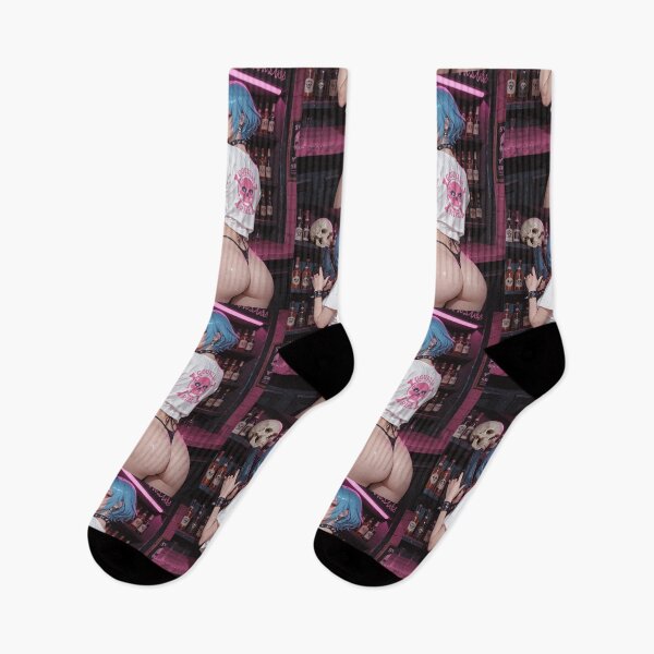 Item preview, Pink Skull & Gun Bar – Anime Punk Girl Art Print designed and sold by Planet Utoppia.