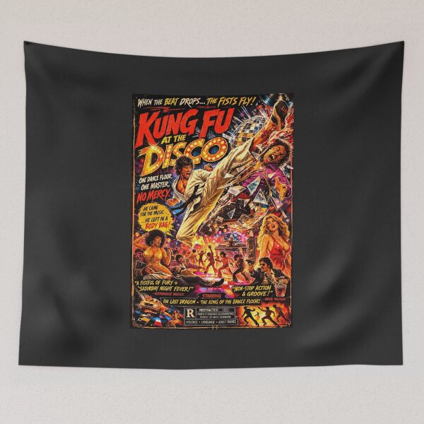 Item preview, When the Beat Drops the Fists Fly Retro Kung Fu Disco Movie Poster designed and sold by GhostDawgs.