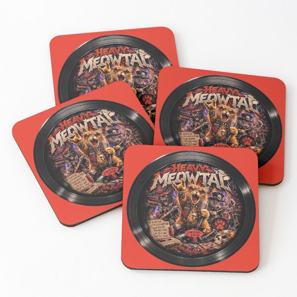 Item preview, Heavy Meowtal Cat Band Shirt, Funny Heavy Metal Cat Vinyl Record Parody Tee designed and sold by GhostDawgs.