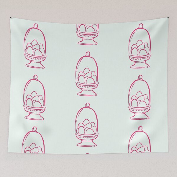 Item preview, Easter Eggs Under Glass Dome – One Line Doodle Illustration designed and sold by EmeraldeaArt.