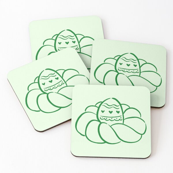 Item preview, Easter Braided Bread Wreath – Green Doodle Line Art designed and sold by EmeraldeaArt.