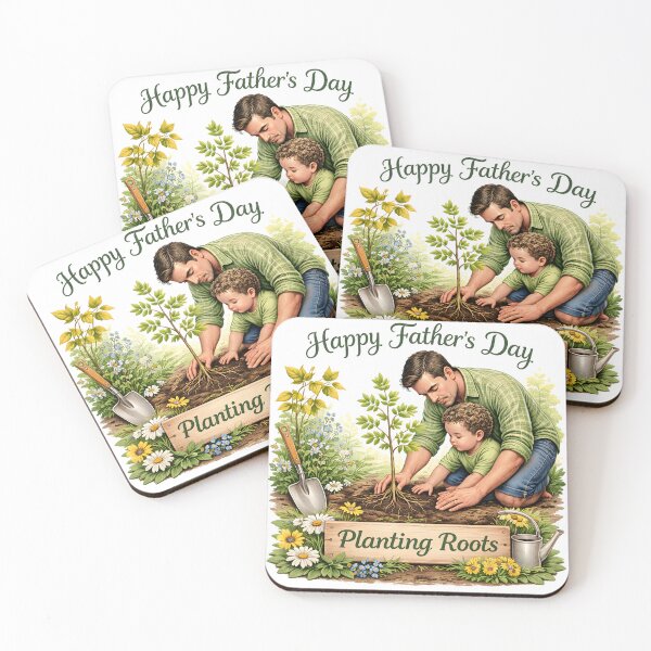 Item preview, Happy Father's Day Planting Roots Dad Child Garden Tree Gardening Gift Classic T-Shirt designed and sold by AnnDesignStudio.