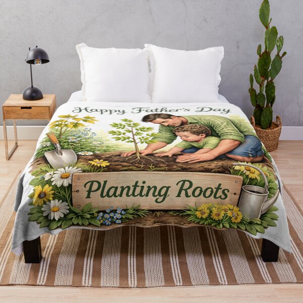 Item preview, Happy Father's Day Planting Roots Dad Child Garden Tree Gardening Gift Classic T-Shirt designed and sold by AnnDesignStudio.