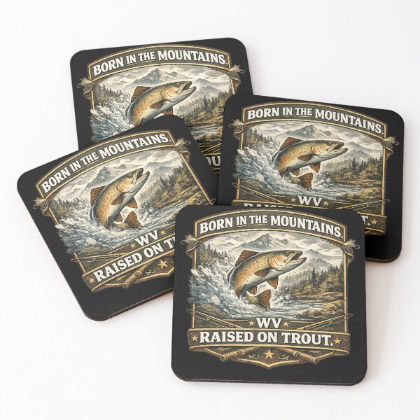 Item preview, Born in the Mountains Raised on Trout – West Virginia Fishing Shirt, Appalachian Trout Life designed and sold by WildWonderfulWear.