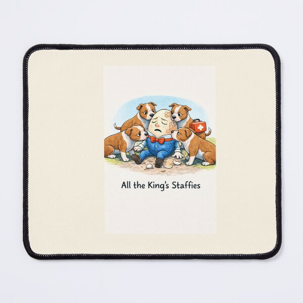 Item preview, All the King’s Staffies – Funny Staffy Easter Egg Humpty Dumpty Parody designed and sold by Hornace88studio.