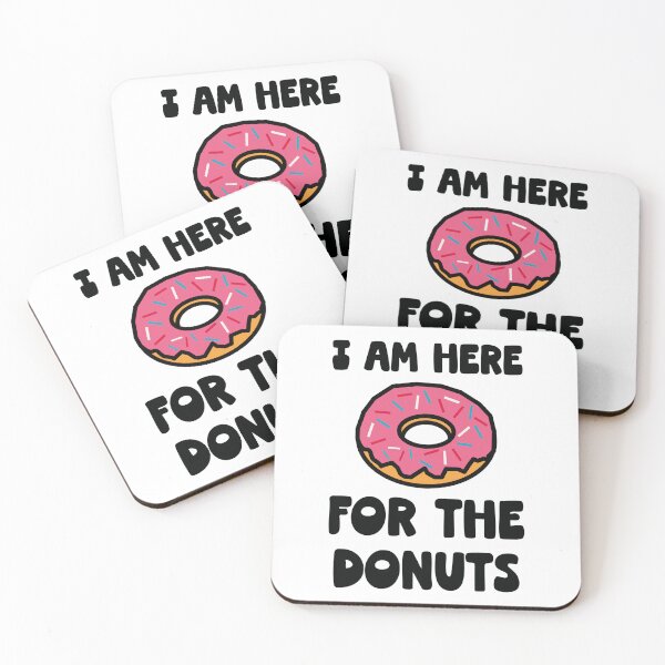 Item preview, I Am Here For The Donuts - Funny Pink Glazed Donut Typography designed and sold by Vision Crafted.