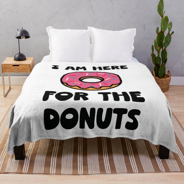 Item preview, I Am Here For The Donuts - Funny Pink Glazed Donut Typography designed and sold by Vision Crafted.
