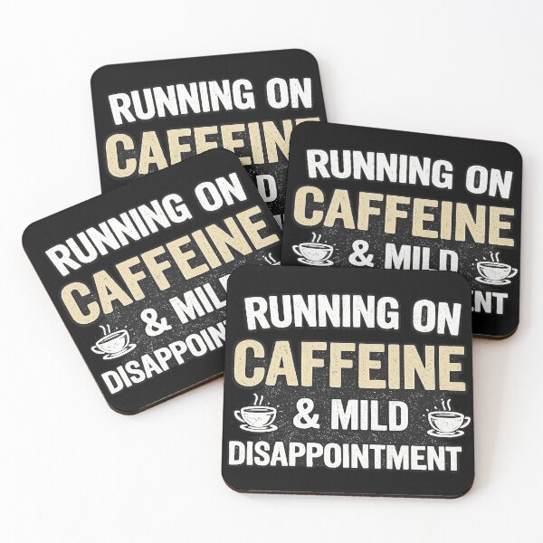 Item preview, Running on Caffeine & Mild Disappointment Funny Coffee Quote Vintage Design designed and sold by The Bearded Embroiderer.