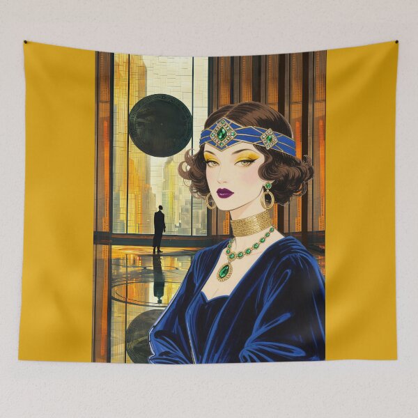 Item preview, WAITING ON THE LADY IN EMERALDS AND BLUE VELVET designed and sold by Tammera.