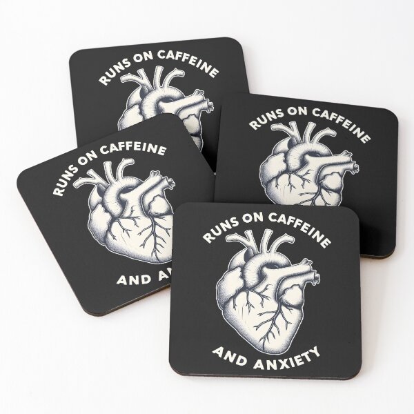 Item preview, Runs On Caffeine And Anxiety | Vintage Anatomical Heart designed and sold by MouradStudio.