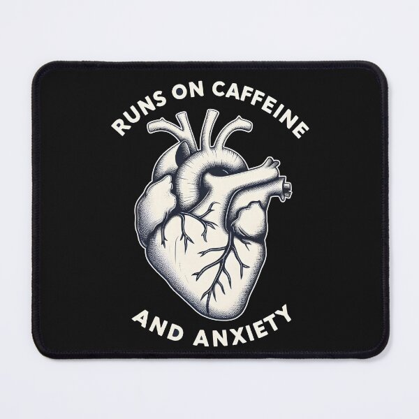 Item preview, Runs On Caffeine And Anxiety | Vintage Anatomical Heart designed and sold by MouradStudio.