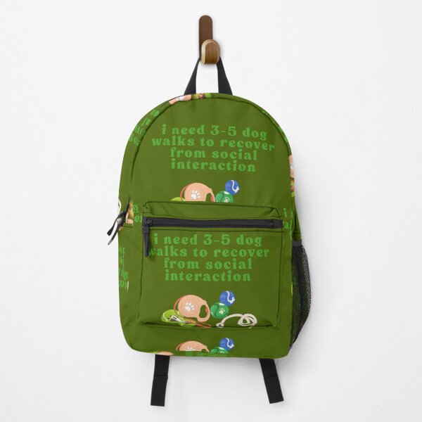 Item preview, Funny Introvert Dog Lover Quote - I Need 3-5 Dog Walks to Recover from Social Interaction. designed and sold by LunaPrintCo.