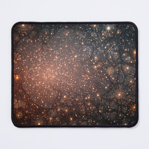 Item preview, Cracked Cosmic Nebula in Glowing Orange Stars - Mosaic Space Abstract Art designed and sold by EK-World.