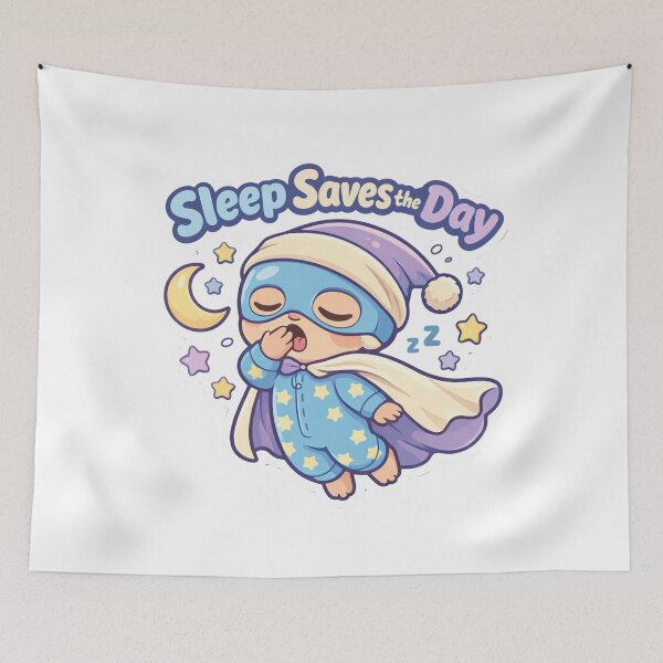 Item preview, Sleep Saves The Day - Cute Sleepy Superhero Sticker designed and sold by inaveed.