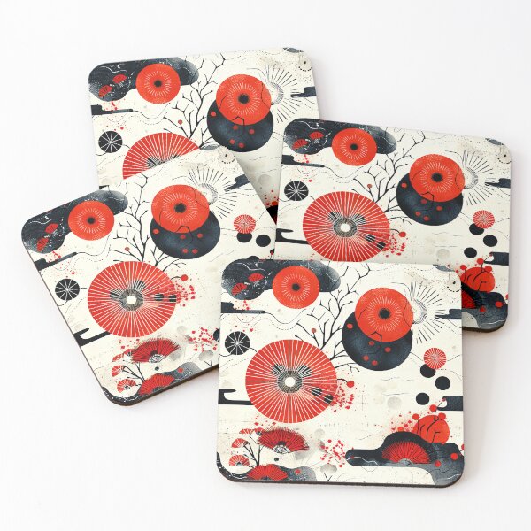 Item preview, Asian Style Red, Black, and White Contemporary Abstract  designed and sold by DEC02.