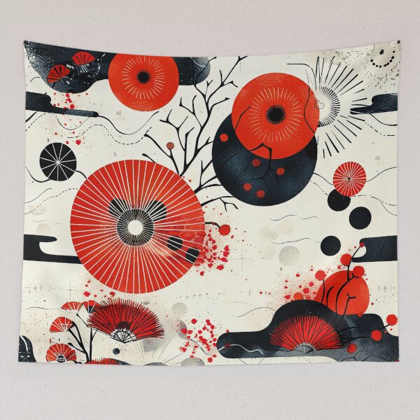 Item preview, Asian Style Red, Black, and White Contemporary Abstract  designed and sold by DEC02.