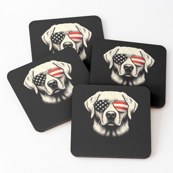 Item preview, Labrador American Flag Sunglasses 4th of July Patriotic Dog designed and sold by Goleon12.