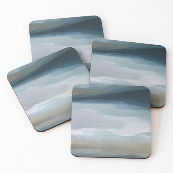Item preview, Serene Minimalist Abstract Seascape in Soft Teal and Beige Tones designed and sold by EK-World.