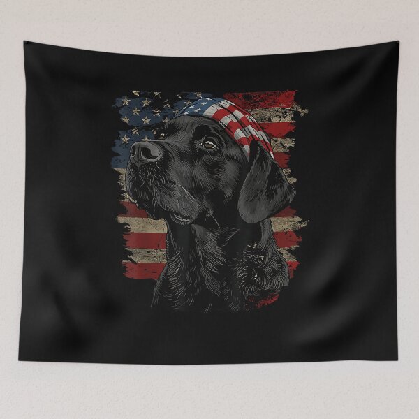 Item preview, Black Labrador Patriotic Lab 4th of July USA American Flag designed and sold by Goleon12.