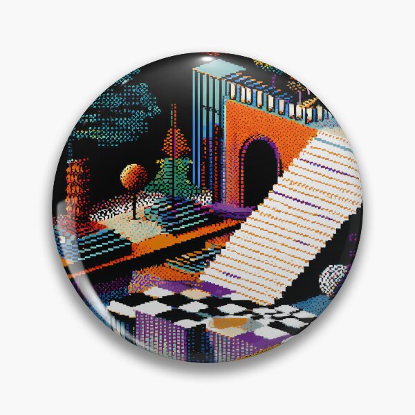 Item preview, Geometric Retro Pixel Art 8Bit Illustration Aesthetic Landscapes  designed and sold by ART ATTACK ZONE.