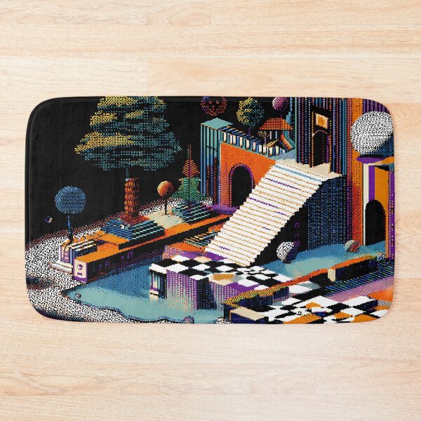Item preview, Geometric Retro Pixel Art 8Bit Illustration Aesthetic Landscapes  designed and sold by ART ATTACK ZONE.