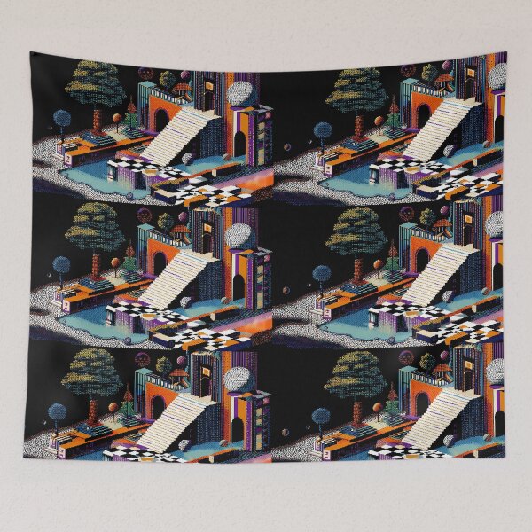 Item preview, Geometric Retro Pixel Art 8Bit Illustration Aesthetic Landscapes  designed and sold by ART ATTACK ZONE.
