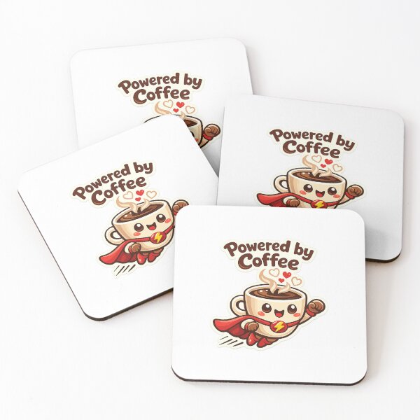 Item preview, Super Coffee - Powered by Caffeine Hero Sticker designed and sold by inaveed.