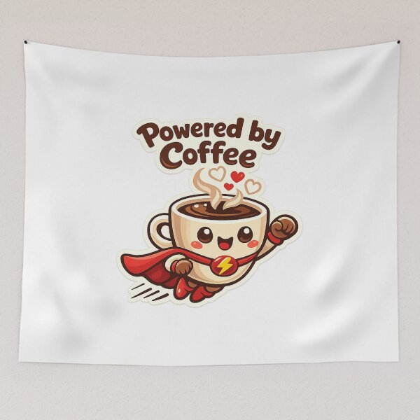 Item preview, Super Coffee - Powered by Caffeine Hero Sticker designed and sold by inaveed.