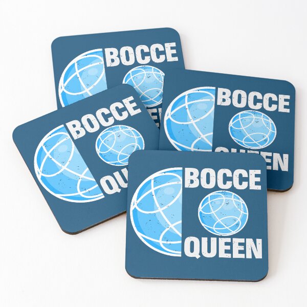 Item preview, Bocce Queen – Blue White Typography Design designed and sold by EmeraldeaArt.