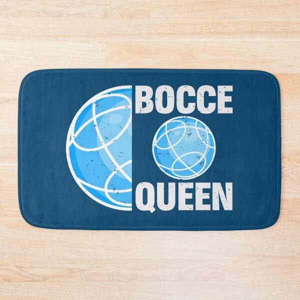 Item preview, Bocce Queen – Blue White Typography Design designed and sold by EmeraldeaArt.