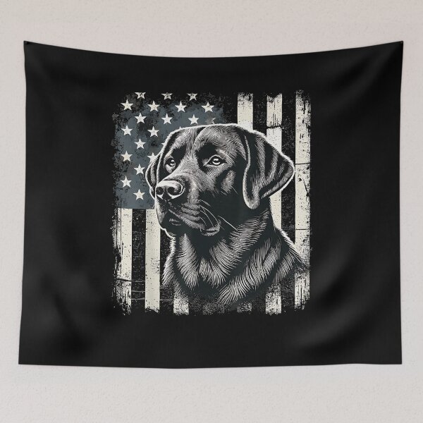 Item preview, Patriotic American Black Labrador USA Flag designed and sold by Goleon12.
